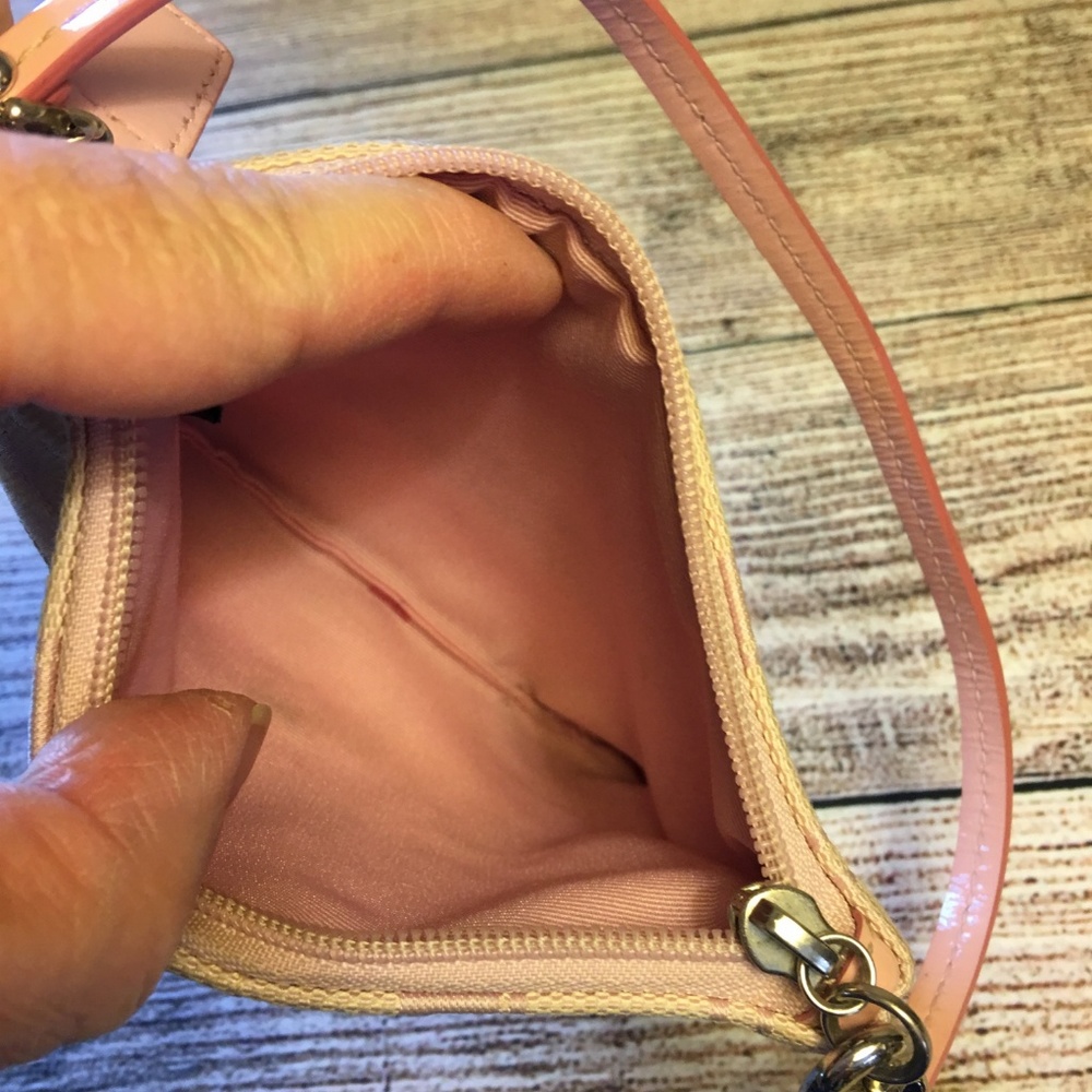 SOLD! COACH Pink Signature SIS Stripe Wristlet - Picture 7 of 8